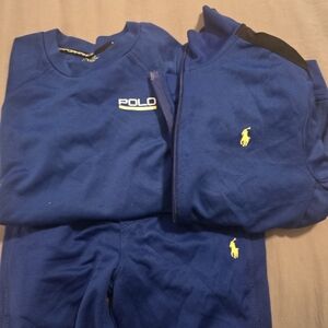 Polo Blue Tracksuit with Yellow Logo